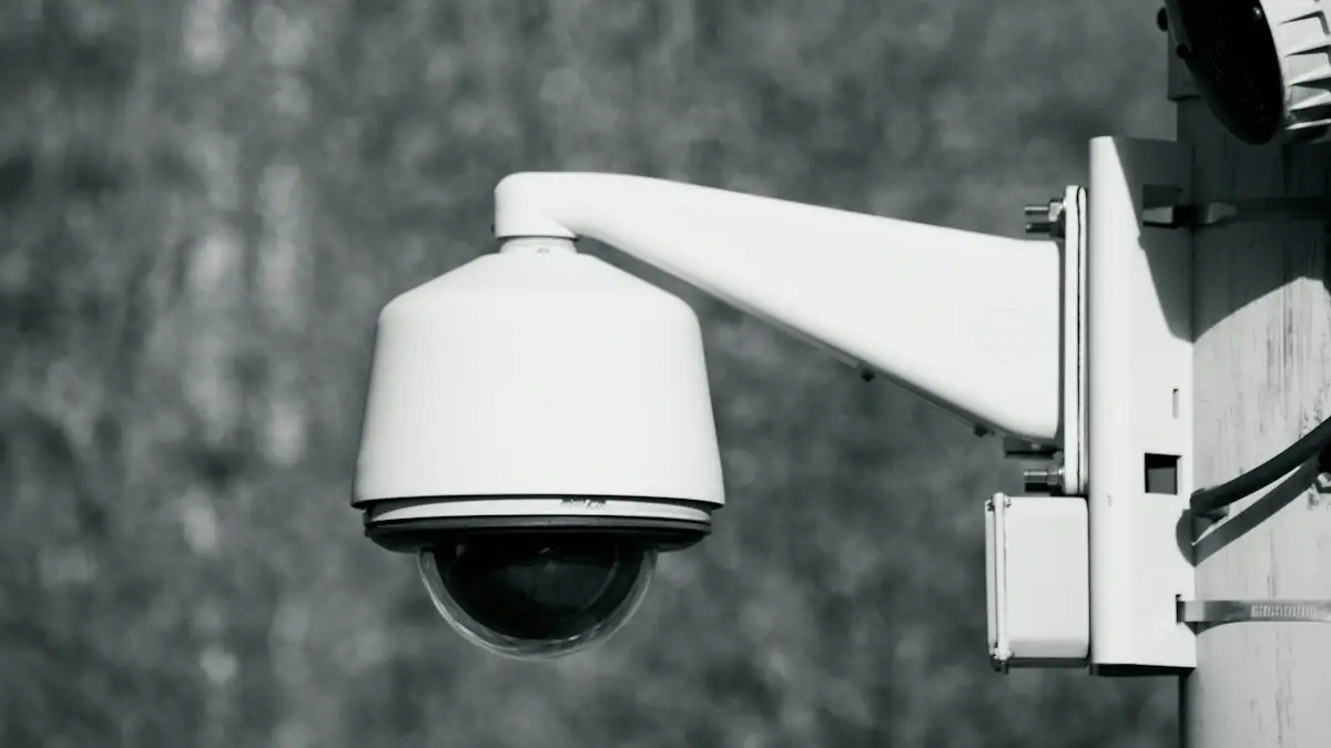 PTZ camera mounted on an arm