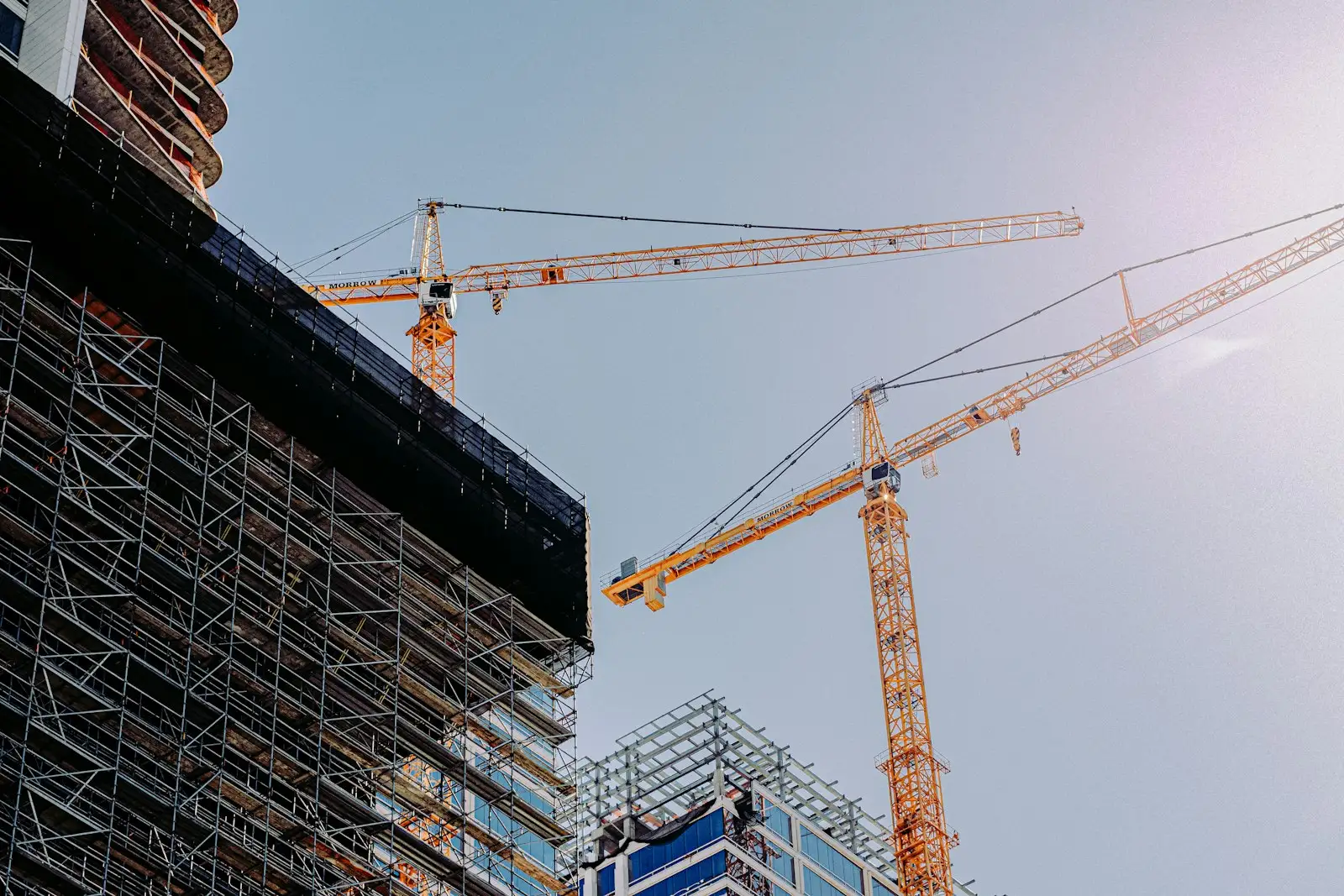 Crane over an active construction site